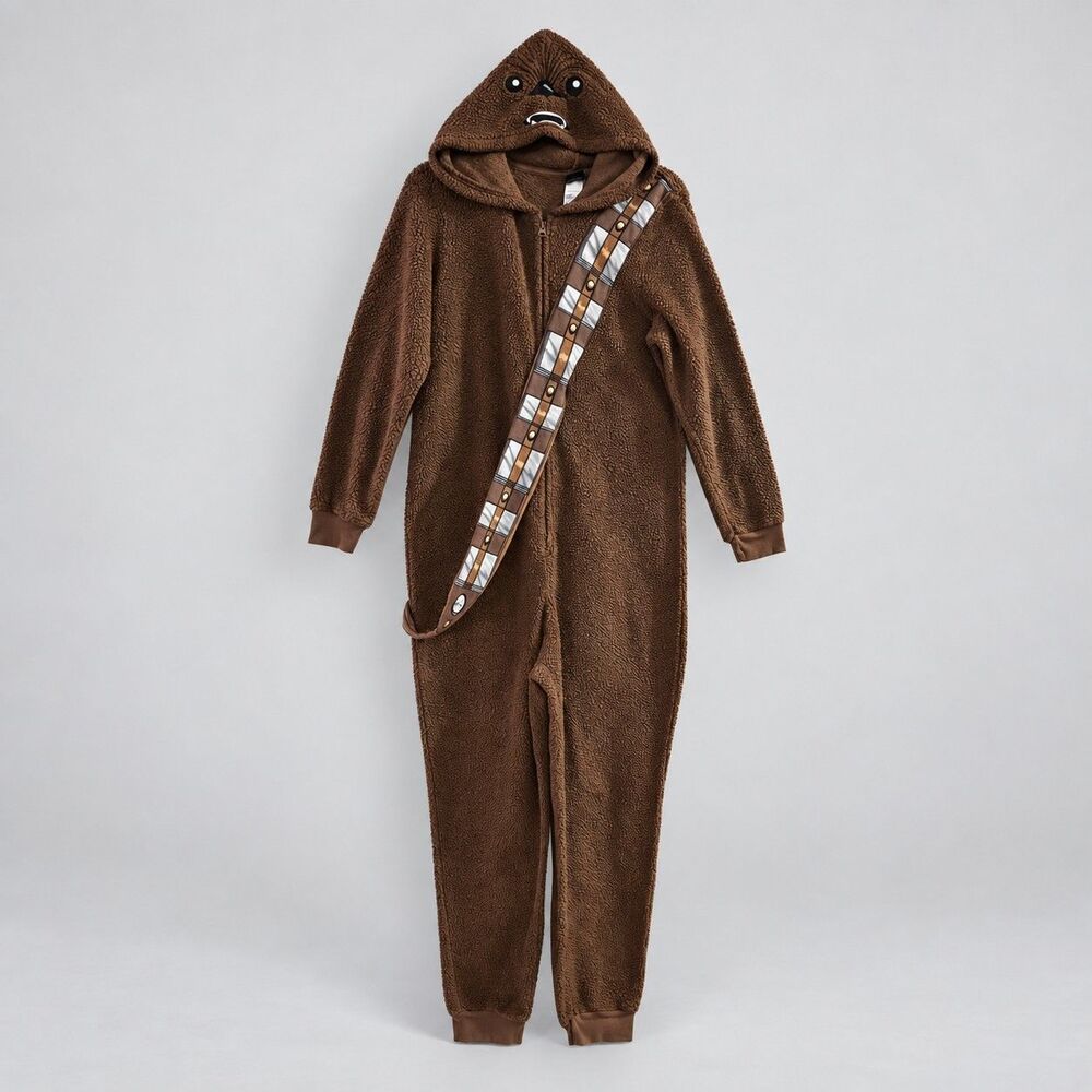 Star Wars Chewbacca Adult  Large L Plush Halloween Costume Jumpsuit Hood Pajamas